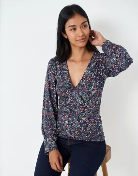 Crew Clothing - Long Sleeve Wrap Jersey Top - Floral