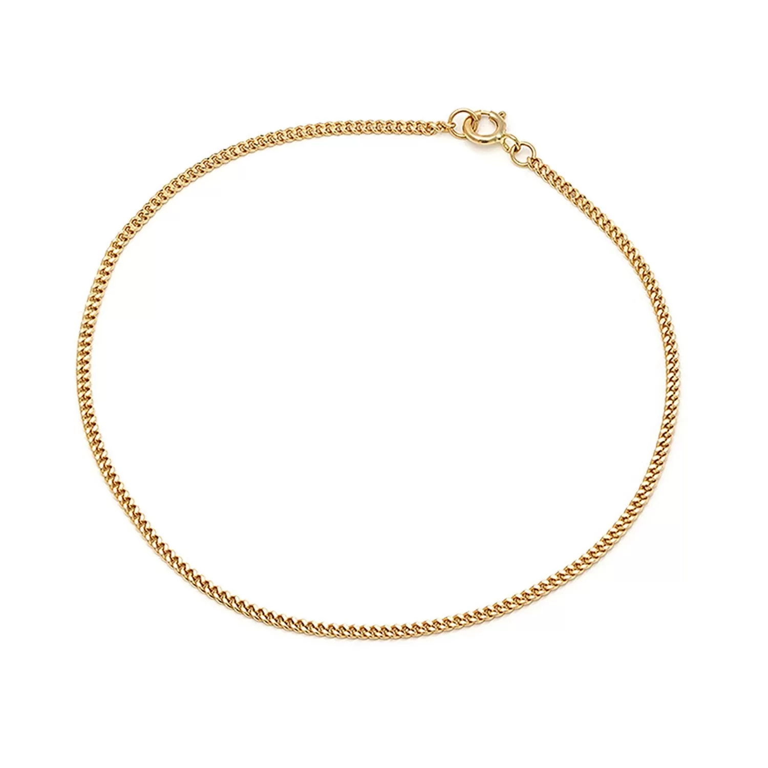 Curb Chain Anklet | Solid 14k Gold