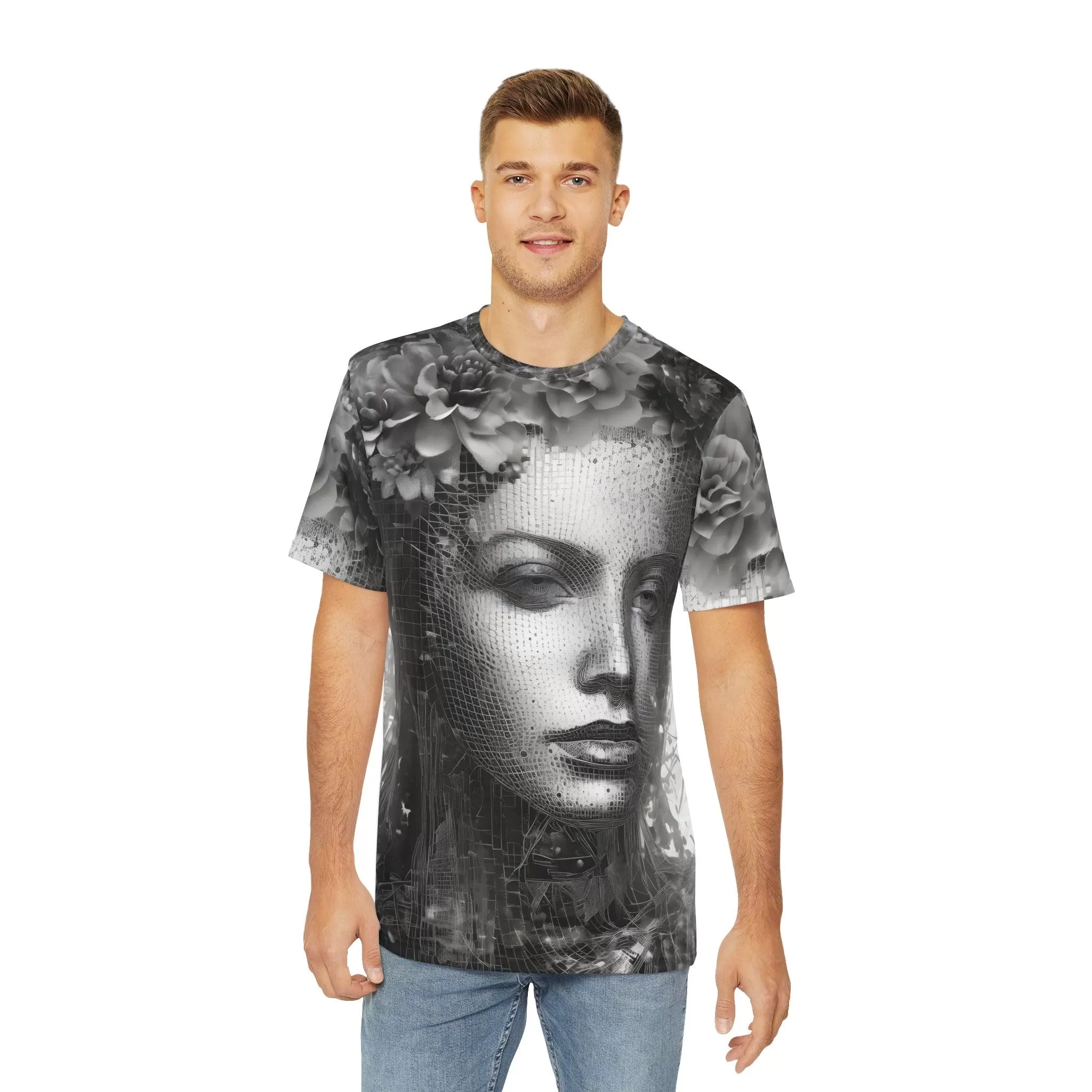 Cyber Matrix Rose Woman B&W Variation - Other Worldly Ethereal Vision Quest Shirt