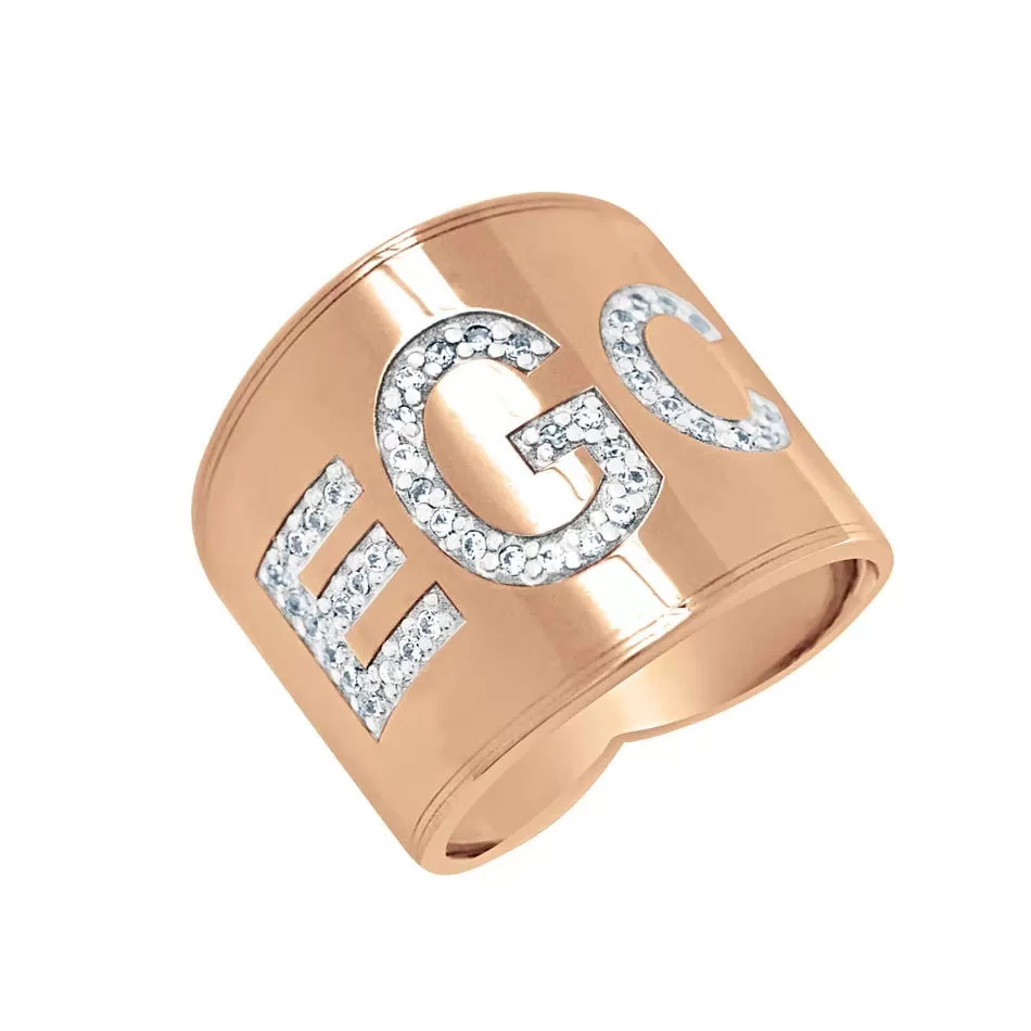 Diamond Gold Monogram Ring