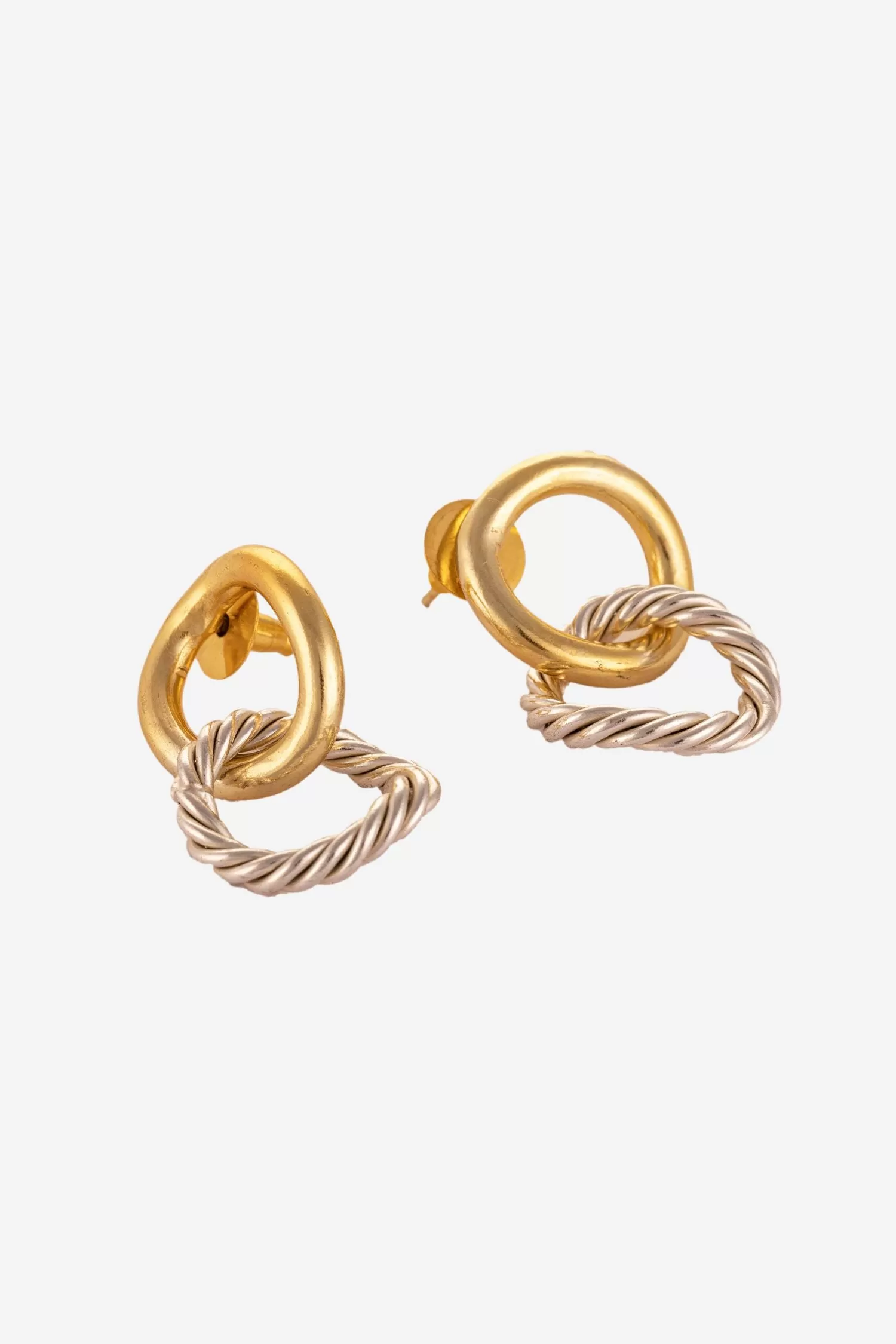 Dual Tone Double Hoop Earring