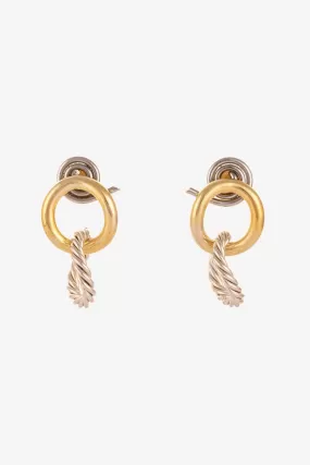 Dual Tone Double Hoop Earring