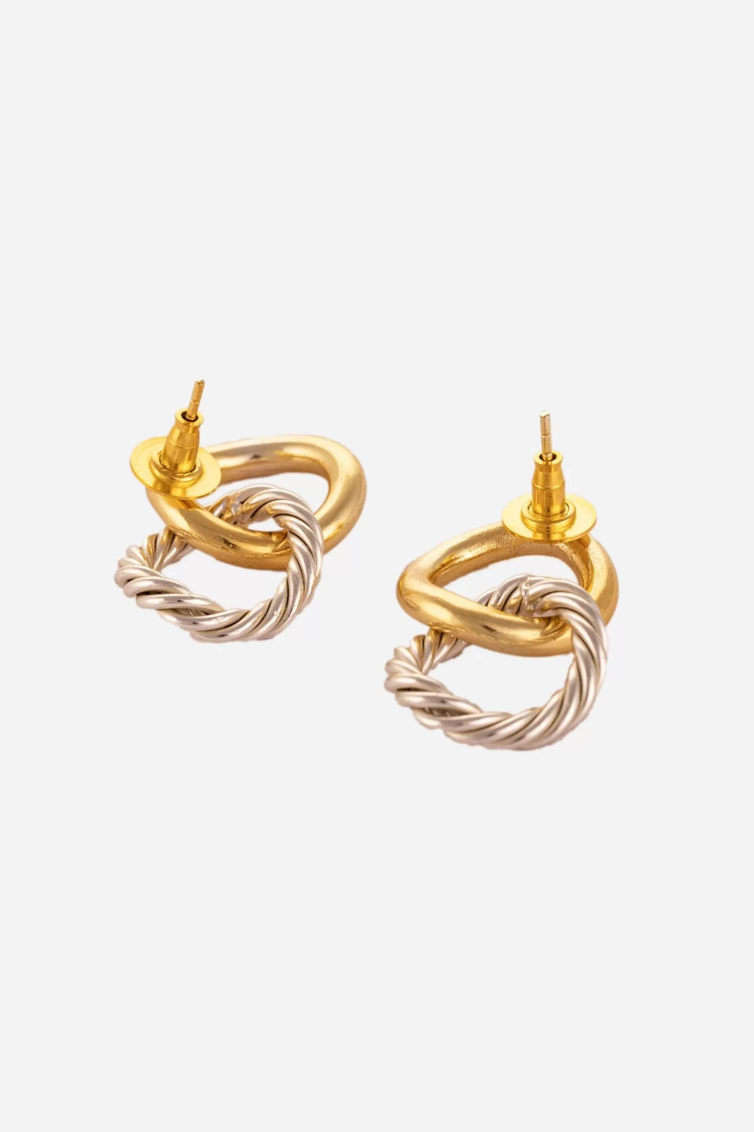 Dual Tone Double Hoop Earring