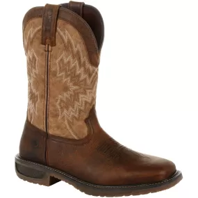 Durango Men's Workhorse 11" Steel Toe Western Work Boot- Brown- DDB0184