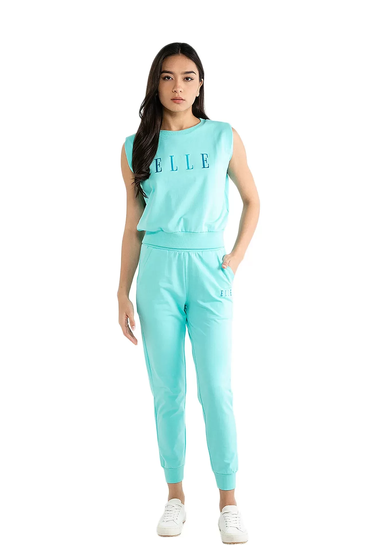 ELLE Leisure Solid Classic Logo Sweatpants