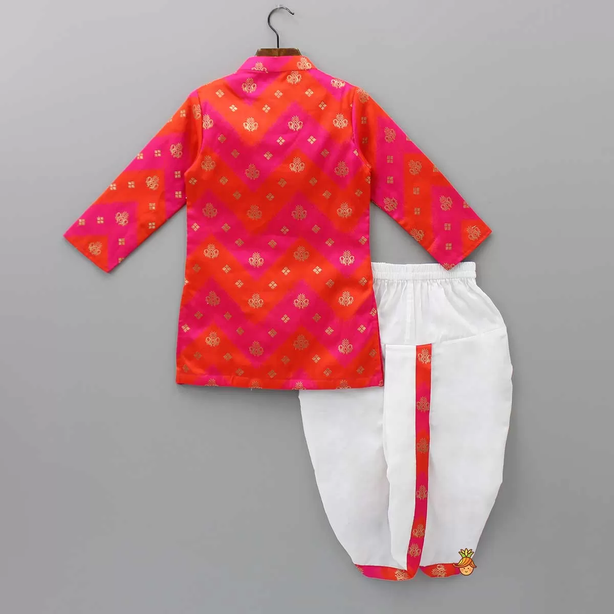 Embroidered Dual Tone Kurta And Dhoti