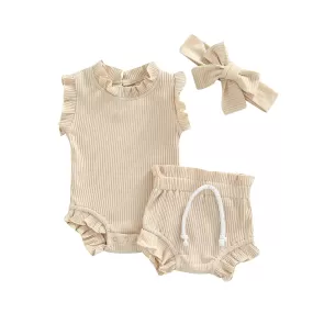 Emelie Ribbed Bodysuit & Bloomers Set