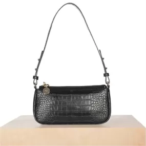 Fayette Bag in Black Croc