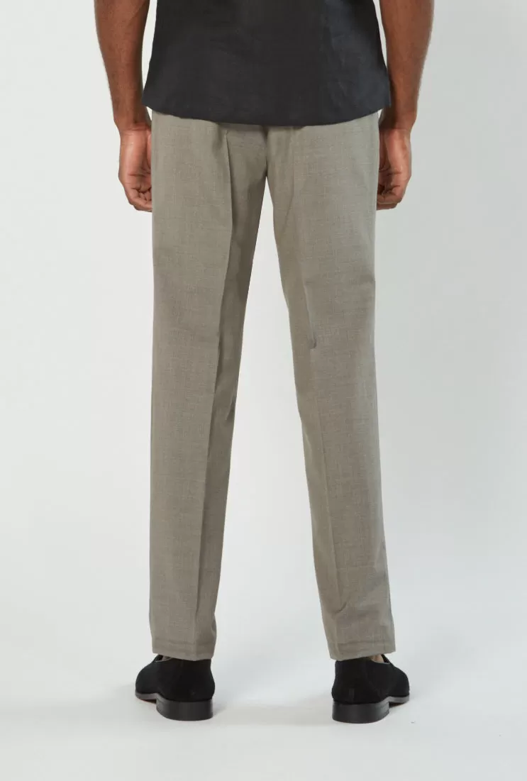 Flight Trouser - Taupe Lightweight Wool