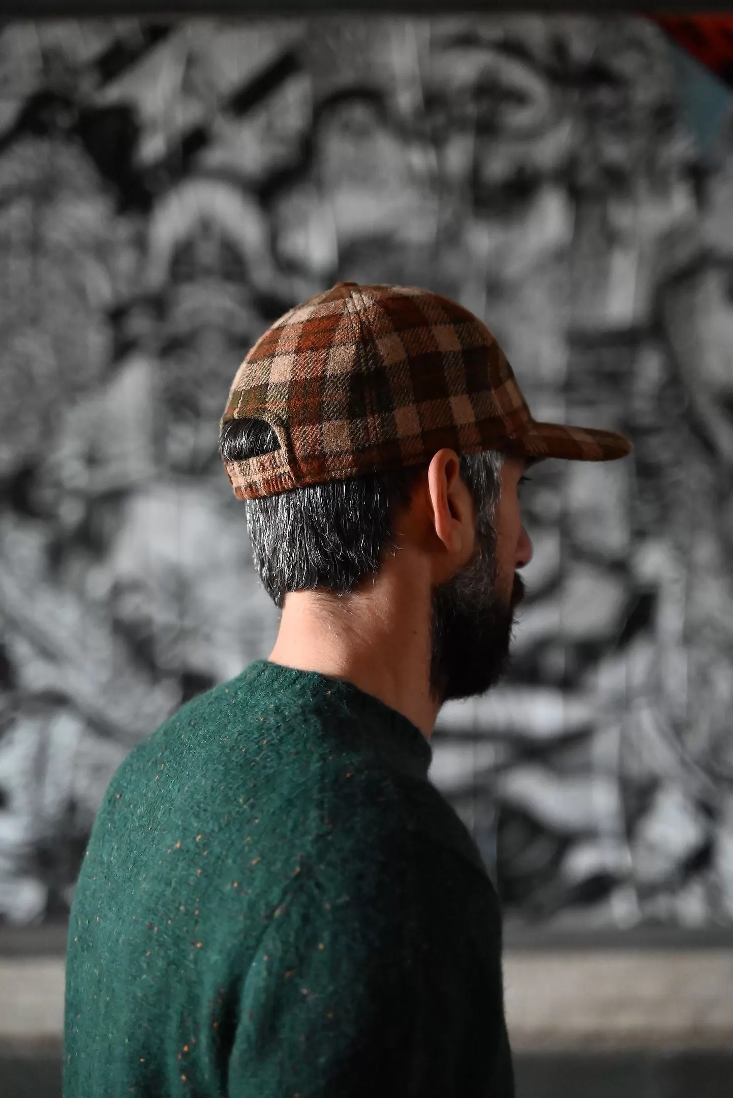 FRESH Shetland Wool Cap Tartan Brown