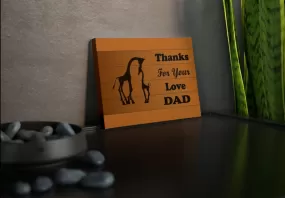 Giraffe Canvas Photo Tile - Thanks For Your Love Dad