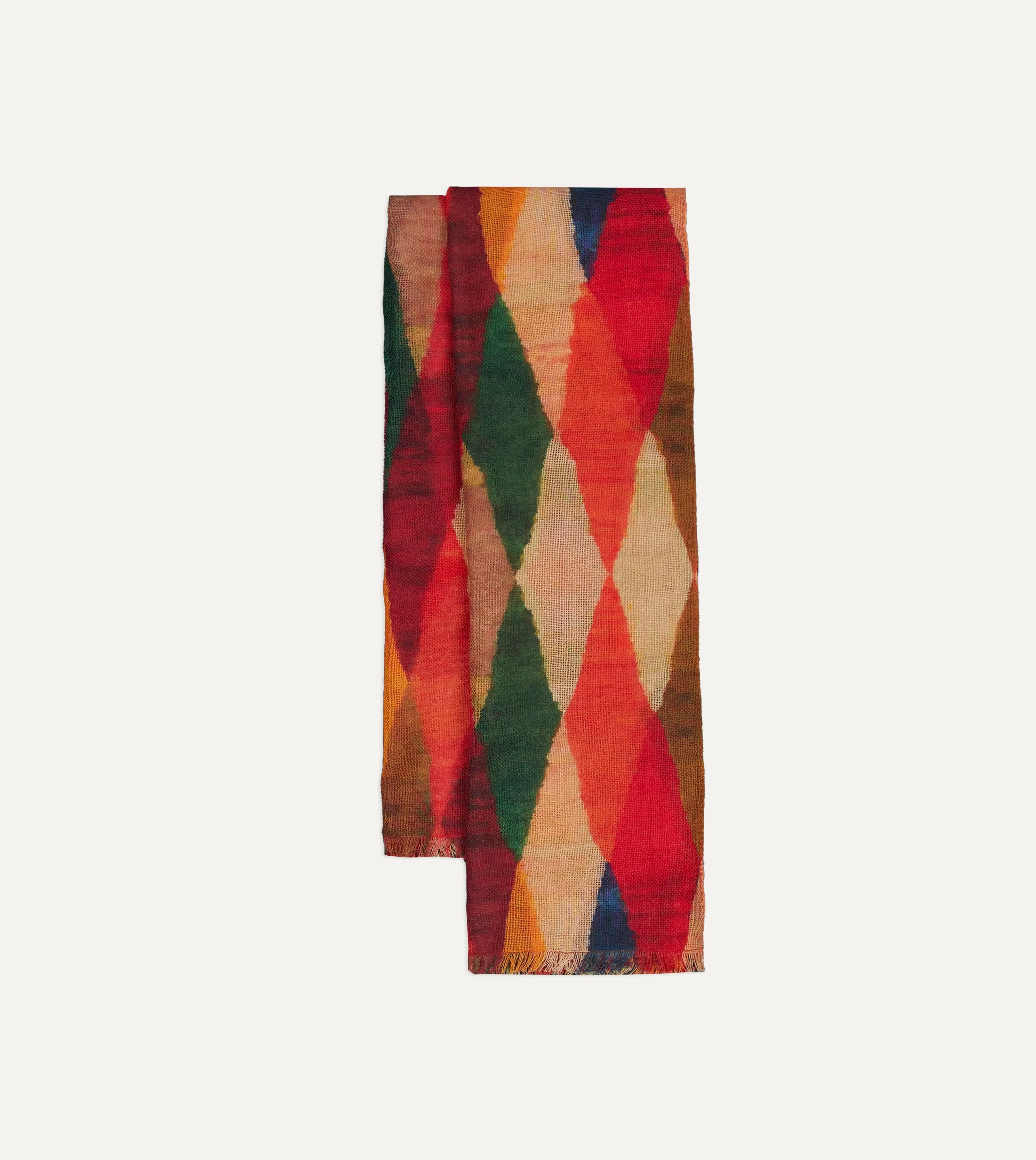 Harlequin Print Wool Gauze Scarf