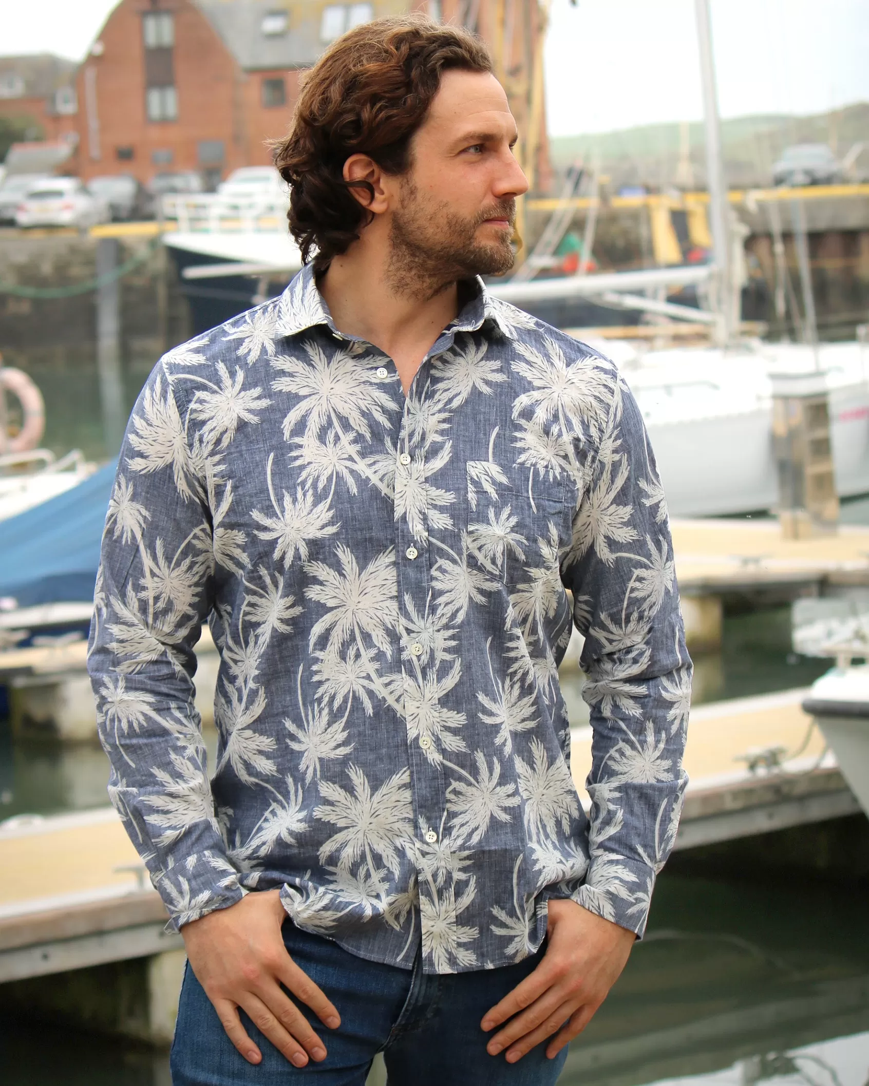 Hartford Palm Navy Shirt