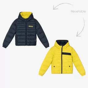 Hugo Boss Boys Reversible Down Puffer Jacket _Yellow J26487-616