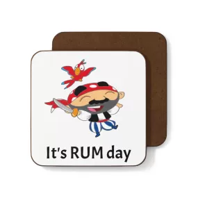 It's RUM Day - 1 piece Hardboard Back Coaster, Rum Coaster, Pirate Coaster, Rum Drinker