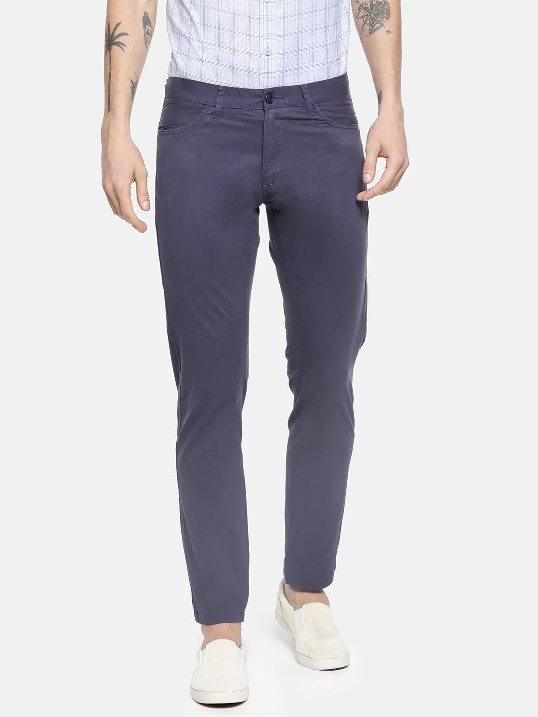 JDC Casual Solid Trouser-Blue