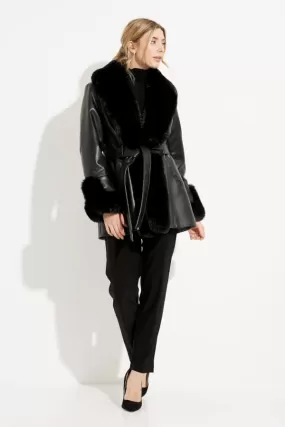 Joseph Ribkoff Leatherette Coat - 233927