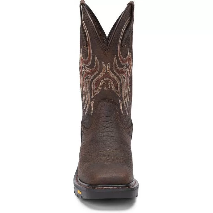 Justin Men's Driscoll 11 Western Work Boot - Pecan Brown - WK2110