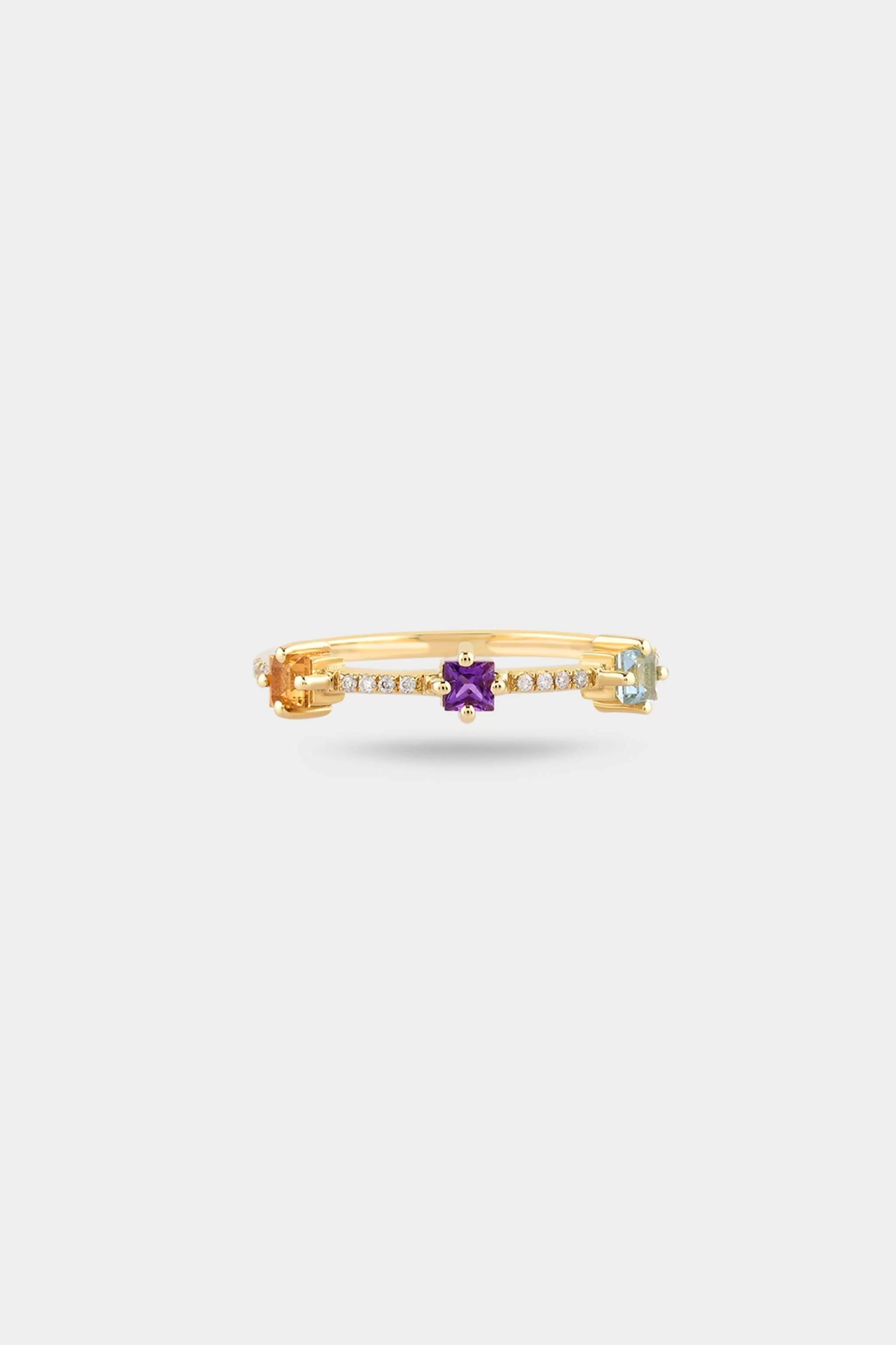 Kinship Ring in Citrine, Amethyst, Blue Topaz