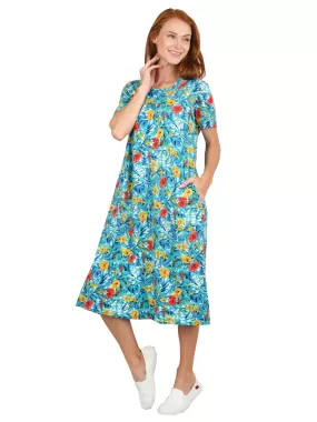 La Cera Floral Printed A-Line Dress