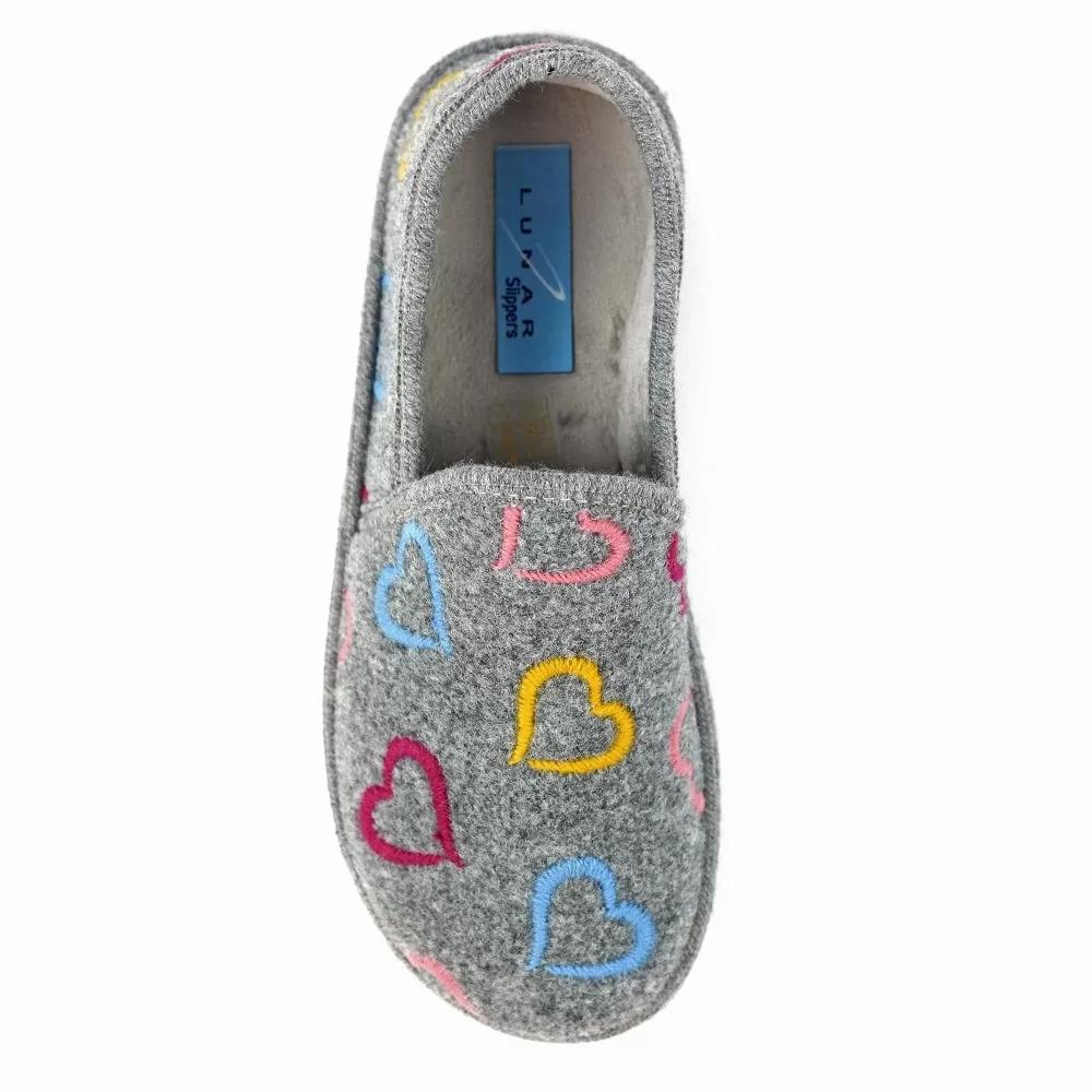 Ladies Bedroom Slippers Grey Lunar Soft Insoles Joyful