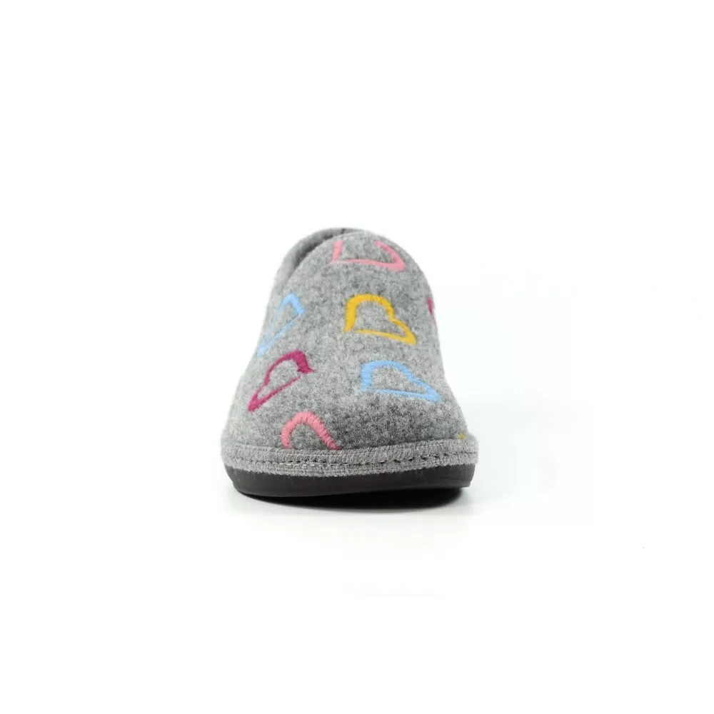 Ladies Bedroom Slippers Grey Lunar Soft Insoles Joyful