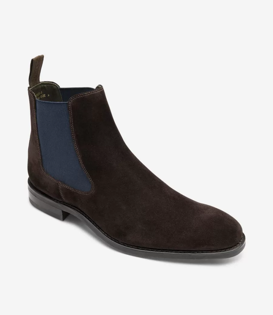 LOAKE - Wareing Premium Chelsea boot - Dark Brown Suede