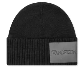 Logo Patch Beanie - Black