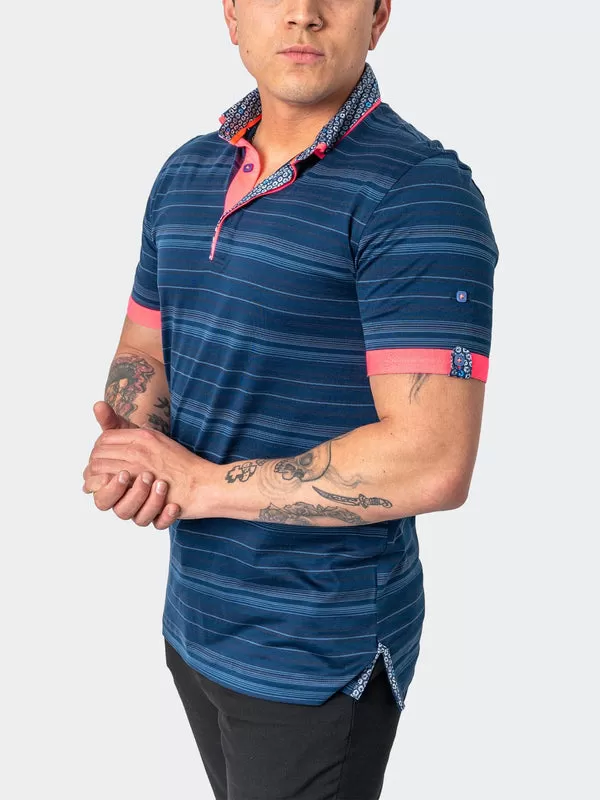 Maceoo Stretch Short-Sleeve Polos | Polo MozartCielon Blue