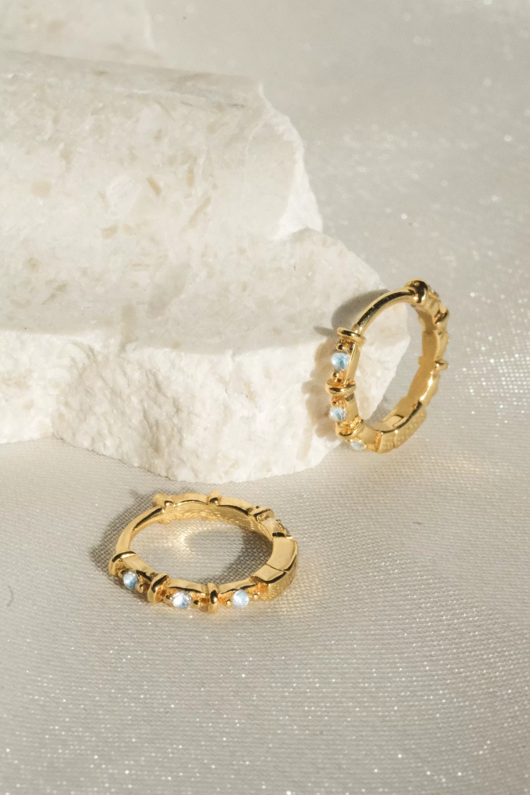 Madame Blanche Aquamarine Hoops