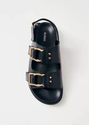 Maui Black Leather Sandals