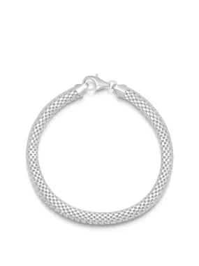 Men's Silver Woven Chain Bracelet