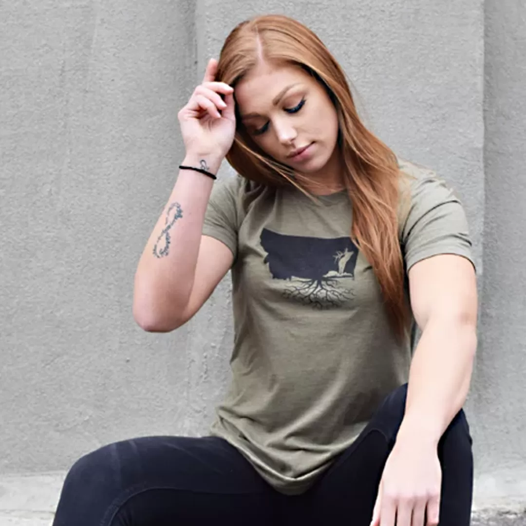 Montana Roots Elk Crewneck Tee (Unisex)