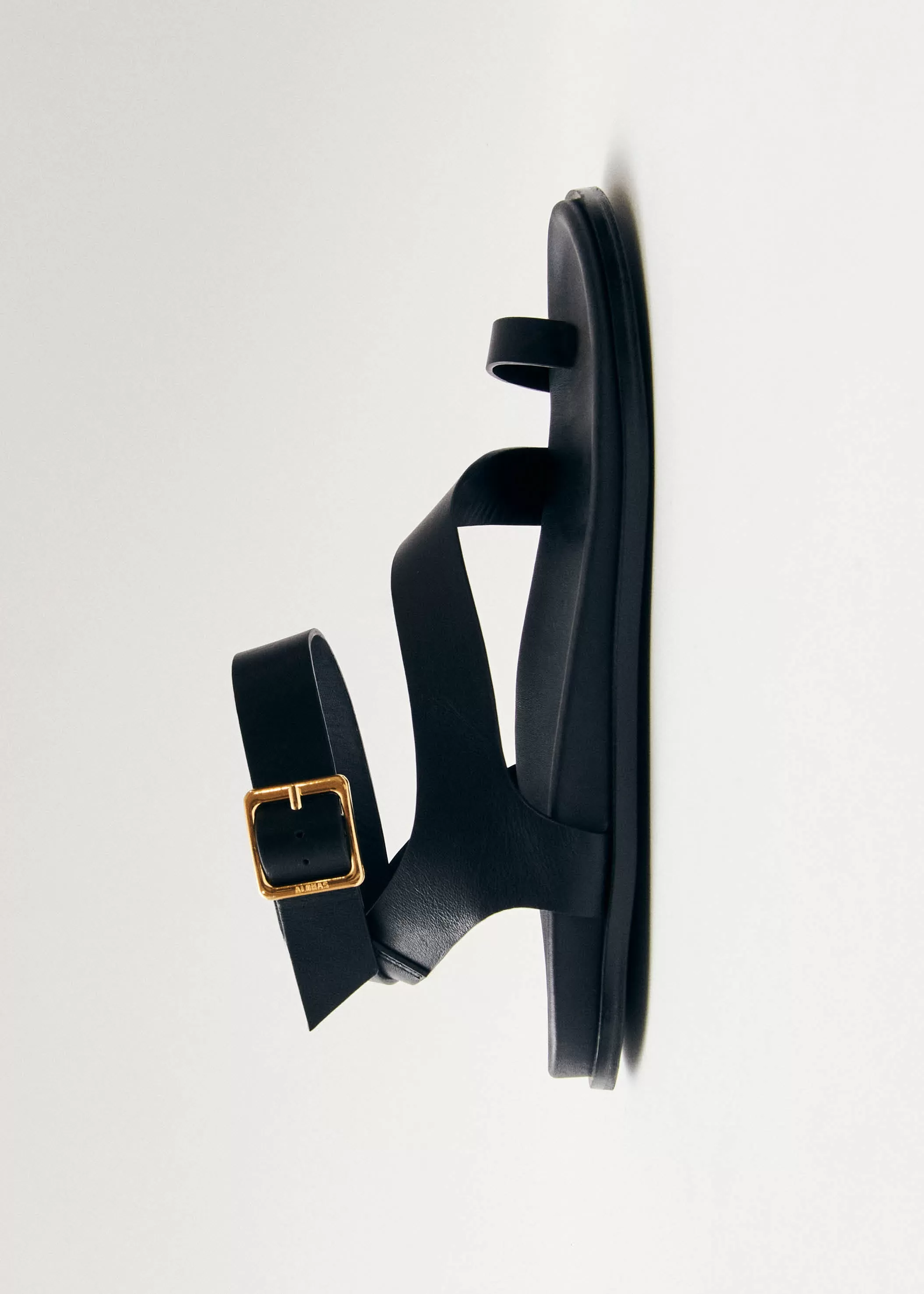 Myles Black Leather Sandals