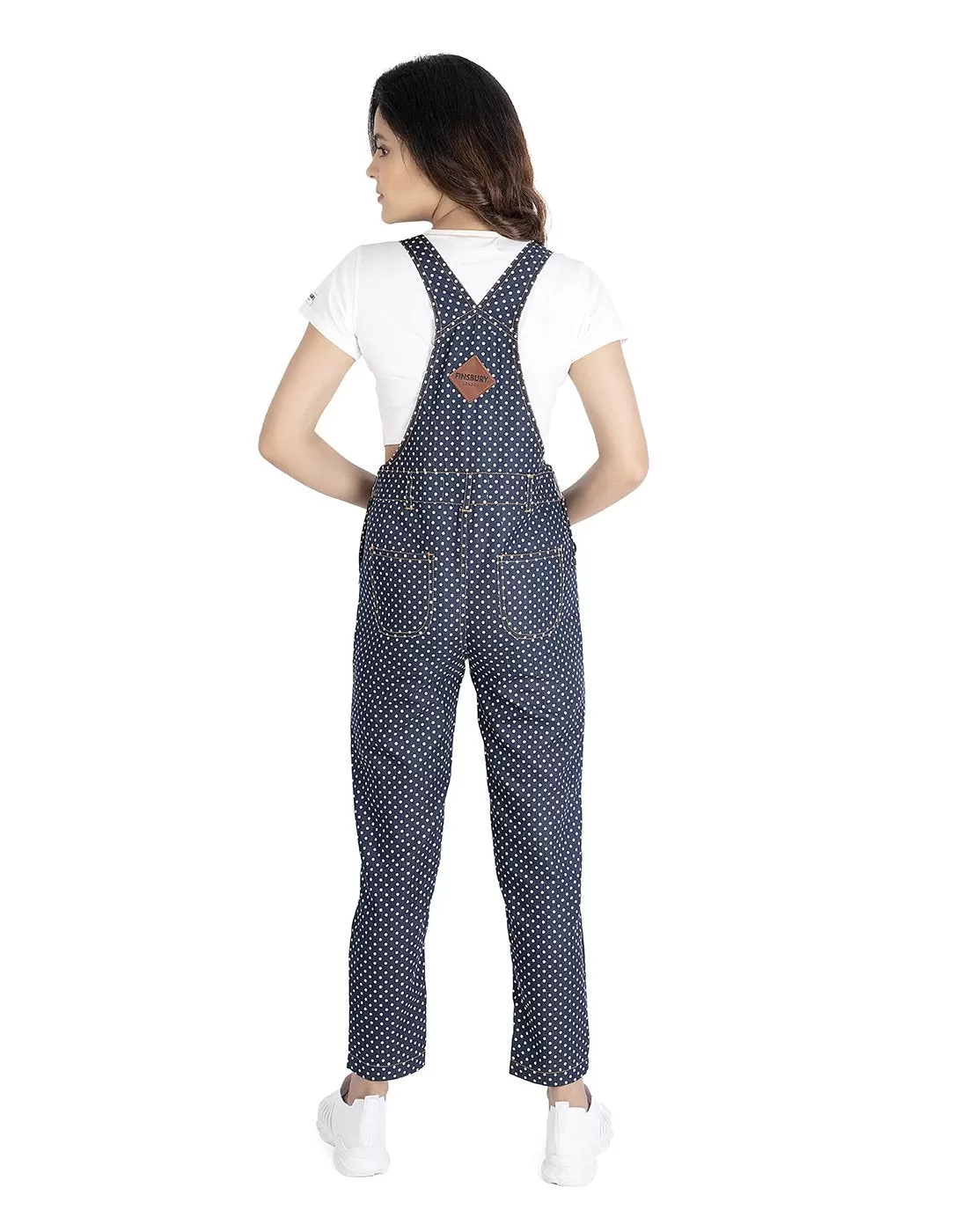 NaughtyDungaree® Polka Dot Womens Denim Dungaree