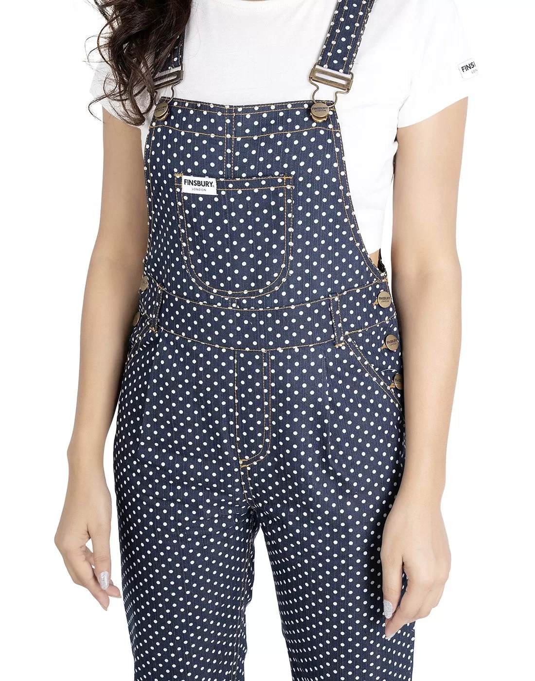 NaughtyDungaree® Polka Dot Womens Denim Dungaree