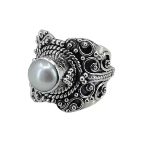 Navya Craft Freshwater Pearl 925 Solid Sterling Silver Handmade Women Ring Sizes 4 to 13 (US)