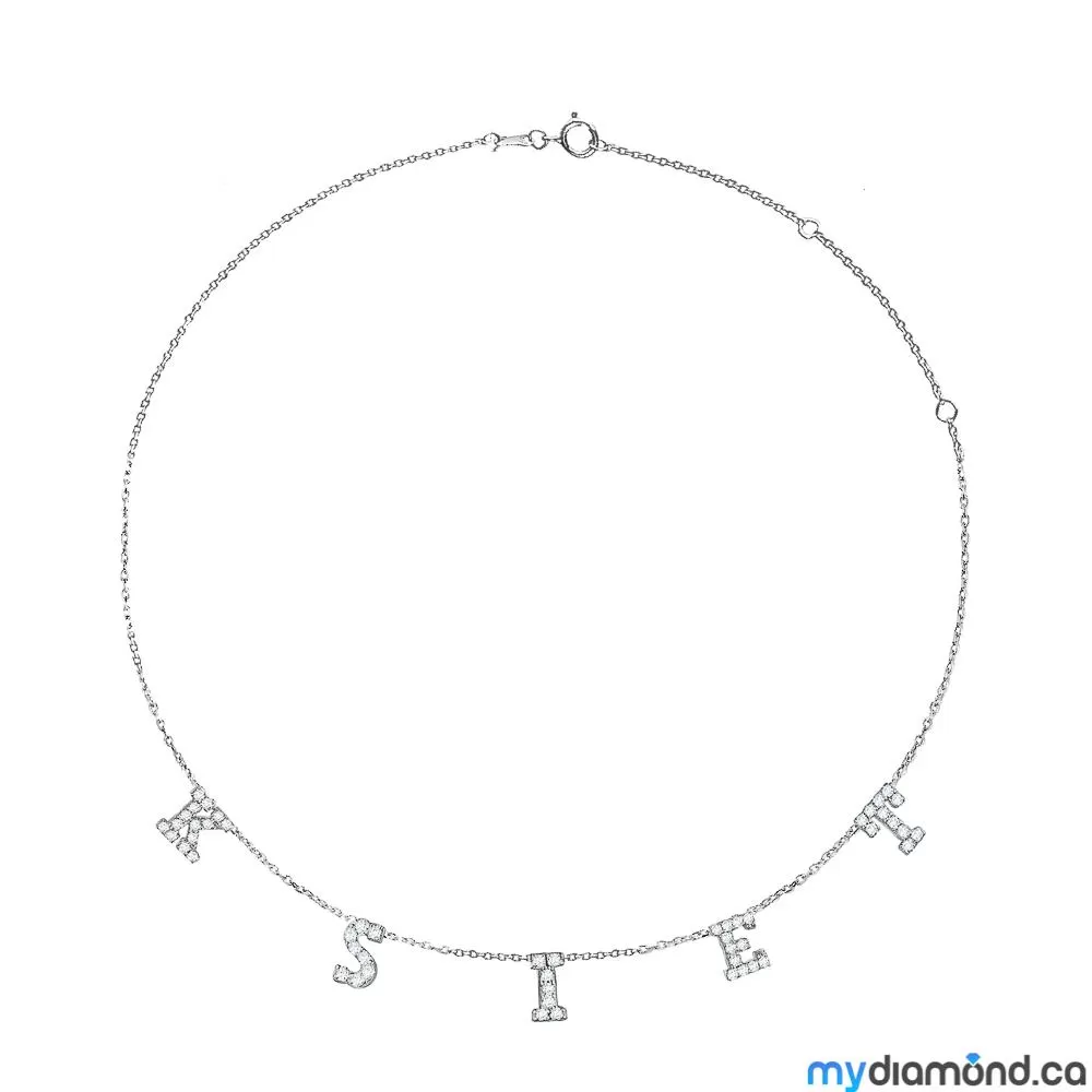 Necklace With Diamond Letters - Center