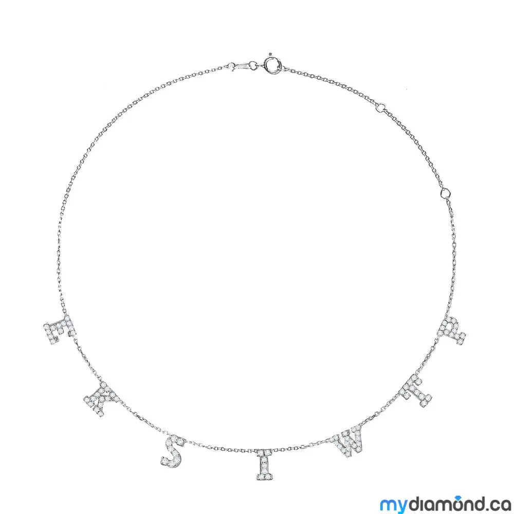 Necklace With Diamond Letters - Center