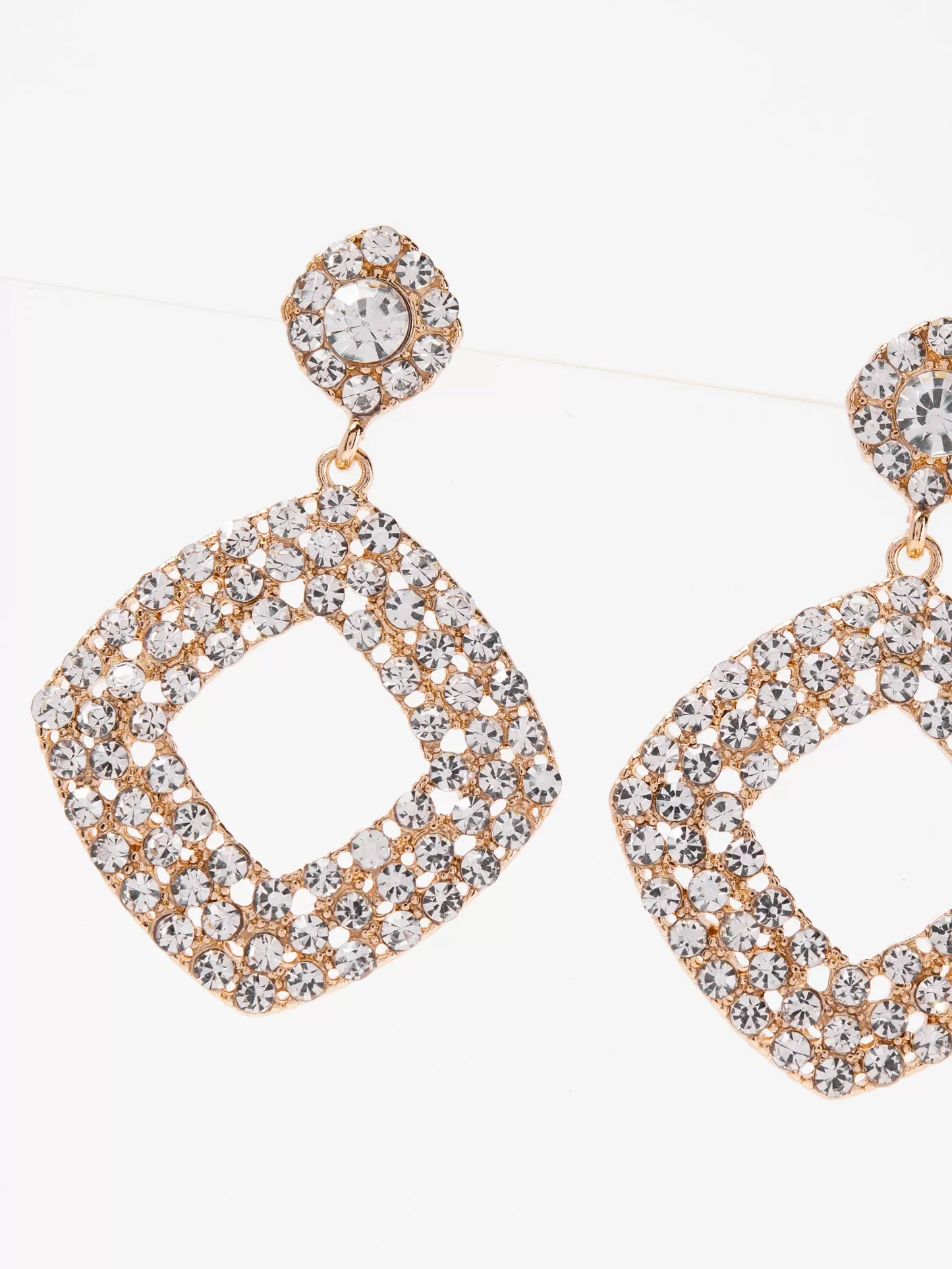 Novalie Minimal Drop Rhinestone Earrings