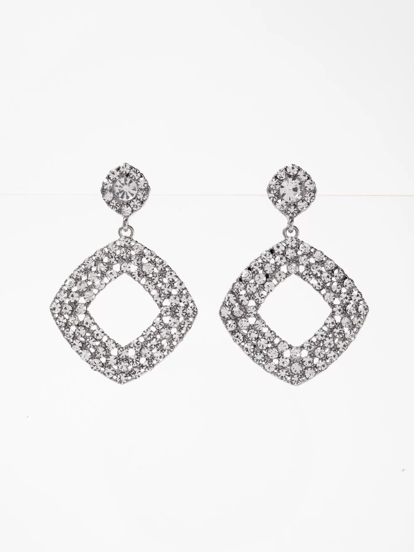 Novalie Minimal Drop Rhinestone Earrings