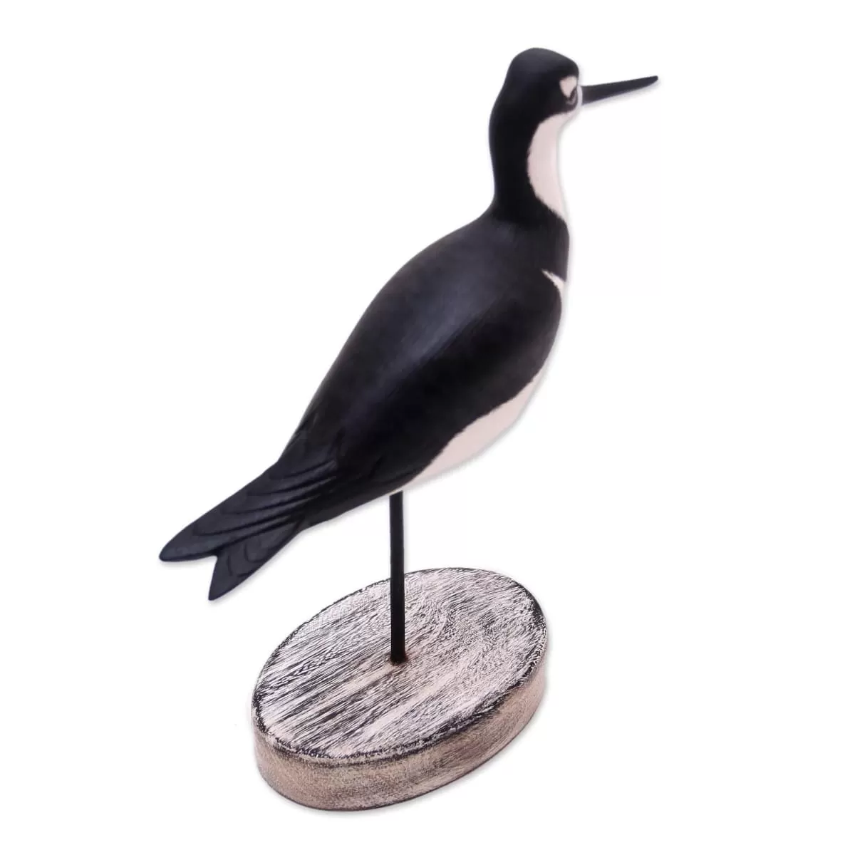 Novica Black-Necked Stilt Wood Sculpture