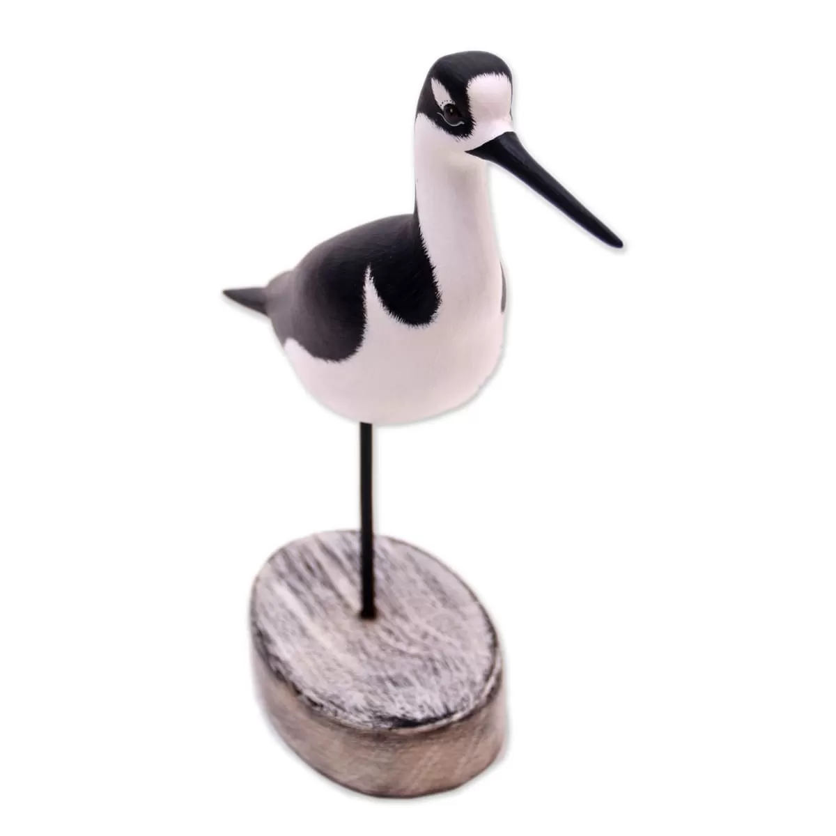 Novica Black-Necked Stilt Wood Sculpture