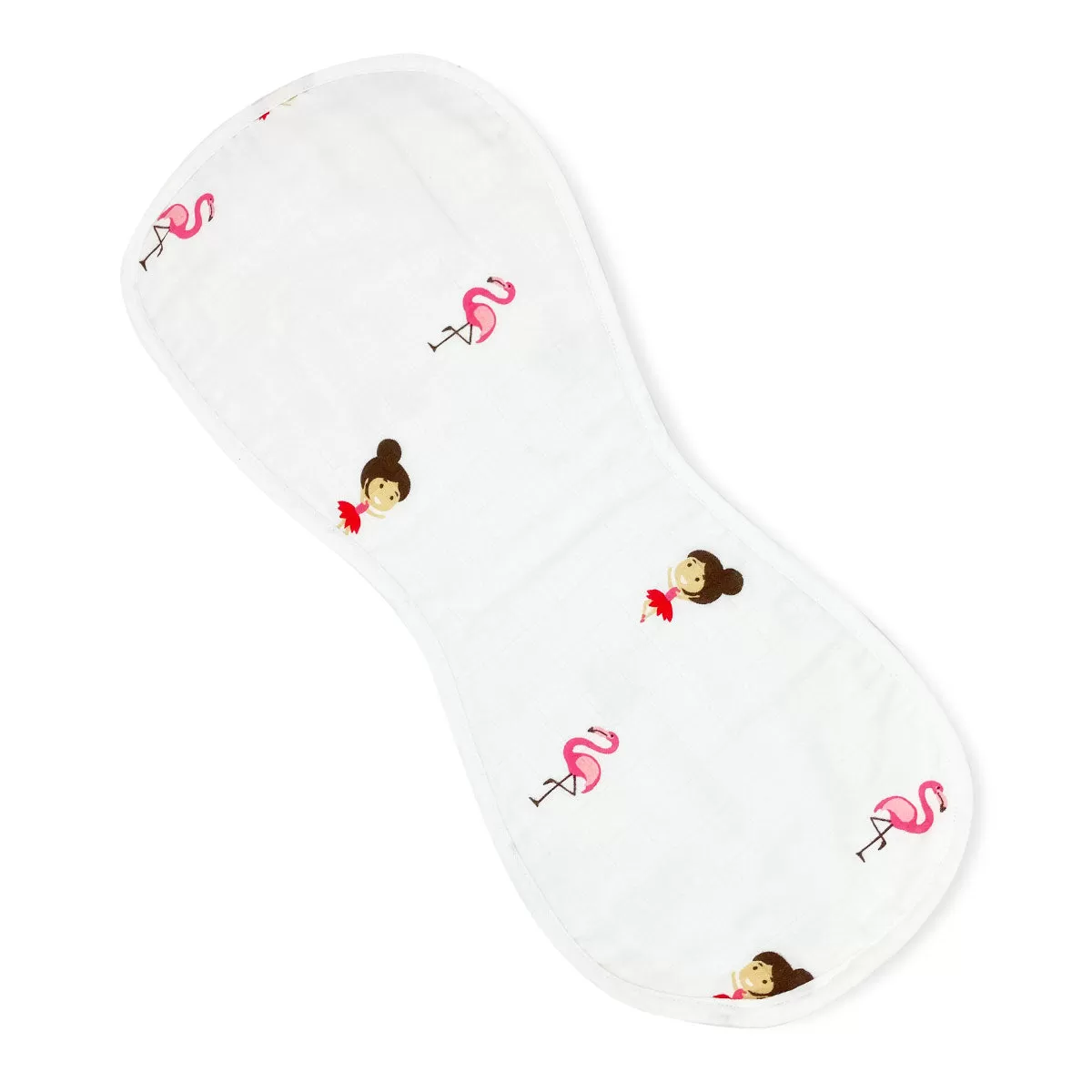 Organic Muslin - Reversible Burp Cloth -Flamingo