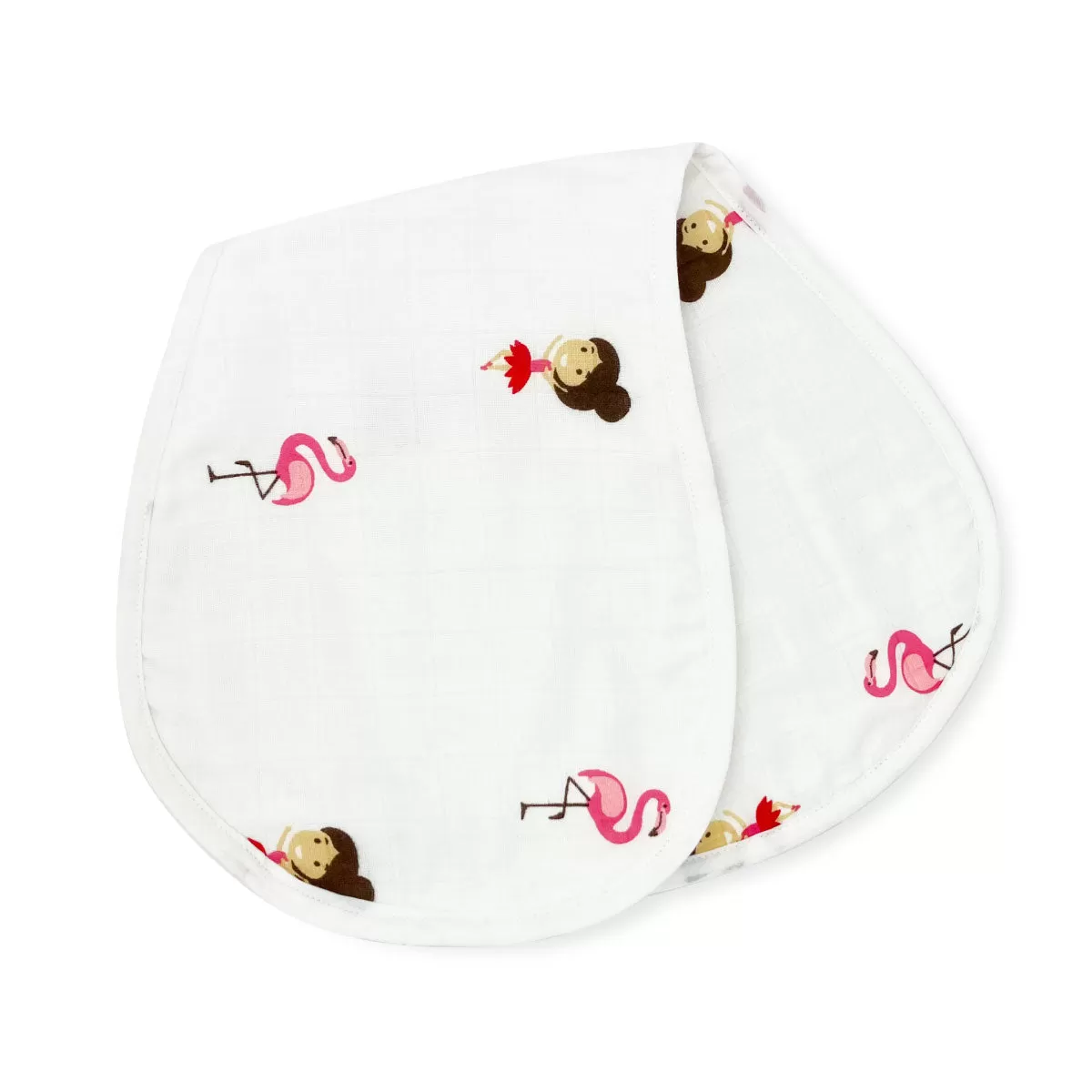 Organic Muslin - Reversible Burp Cloth -Flamingo