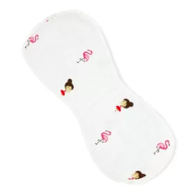 Organic Muslin - Reversible Burp Cloth -Flamingo