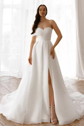 Organza Wedding Dress Enola with Leg Slit