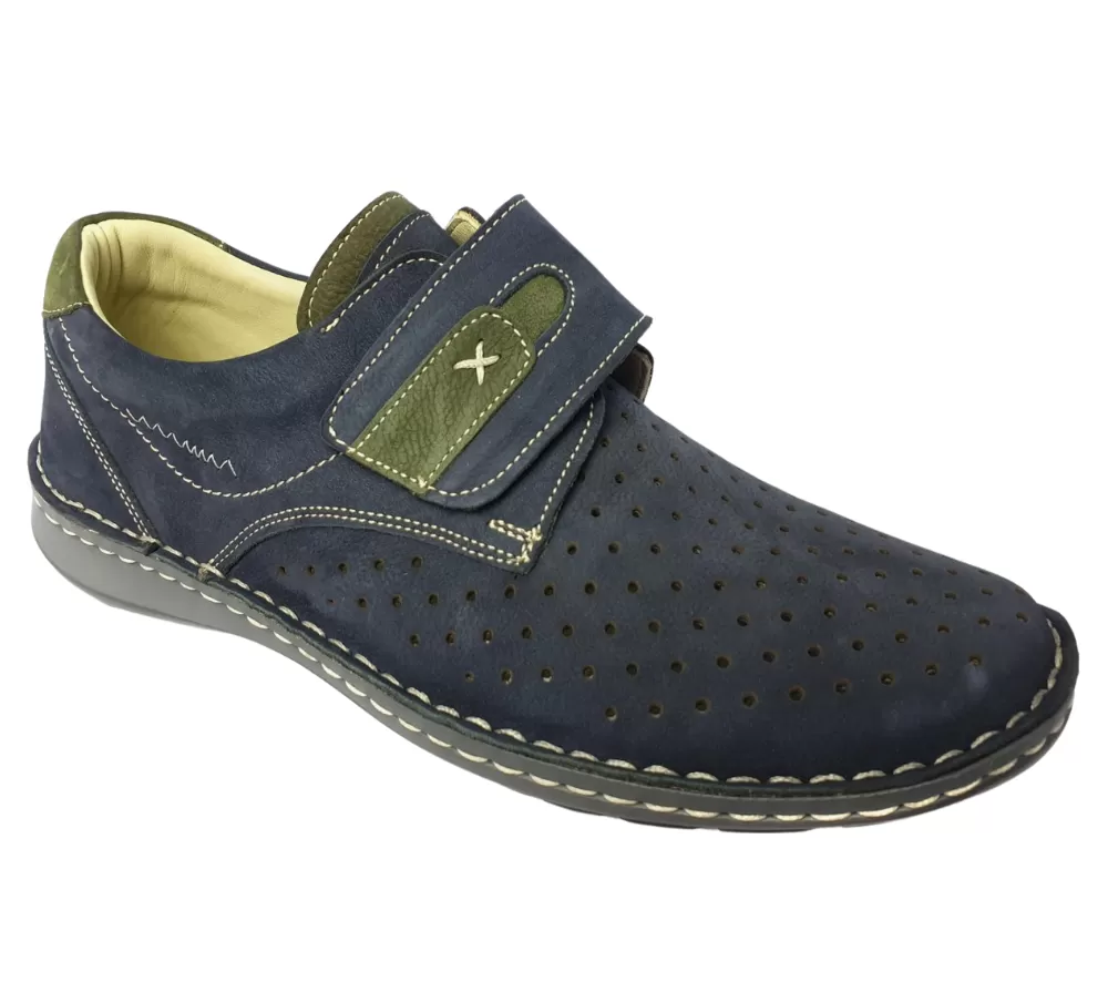 Pantofi casual, barbati, OTTER, 9583 bleumarin, piele nabuc