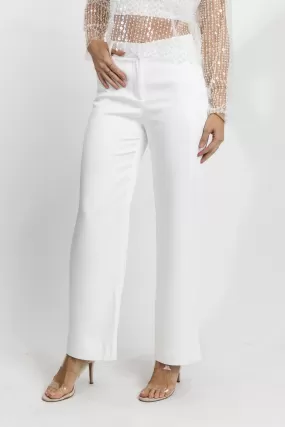 Party Prism White Satin Pants - Final Sale