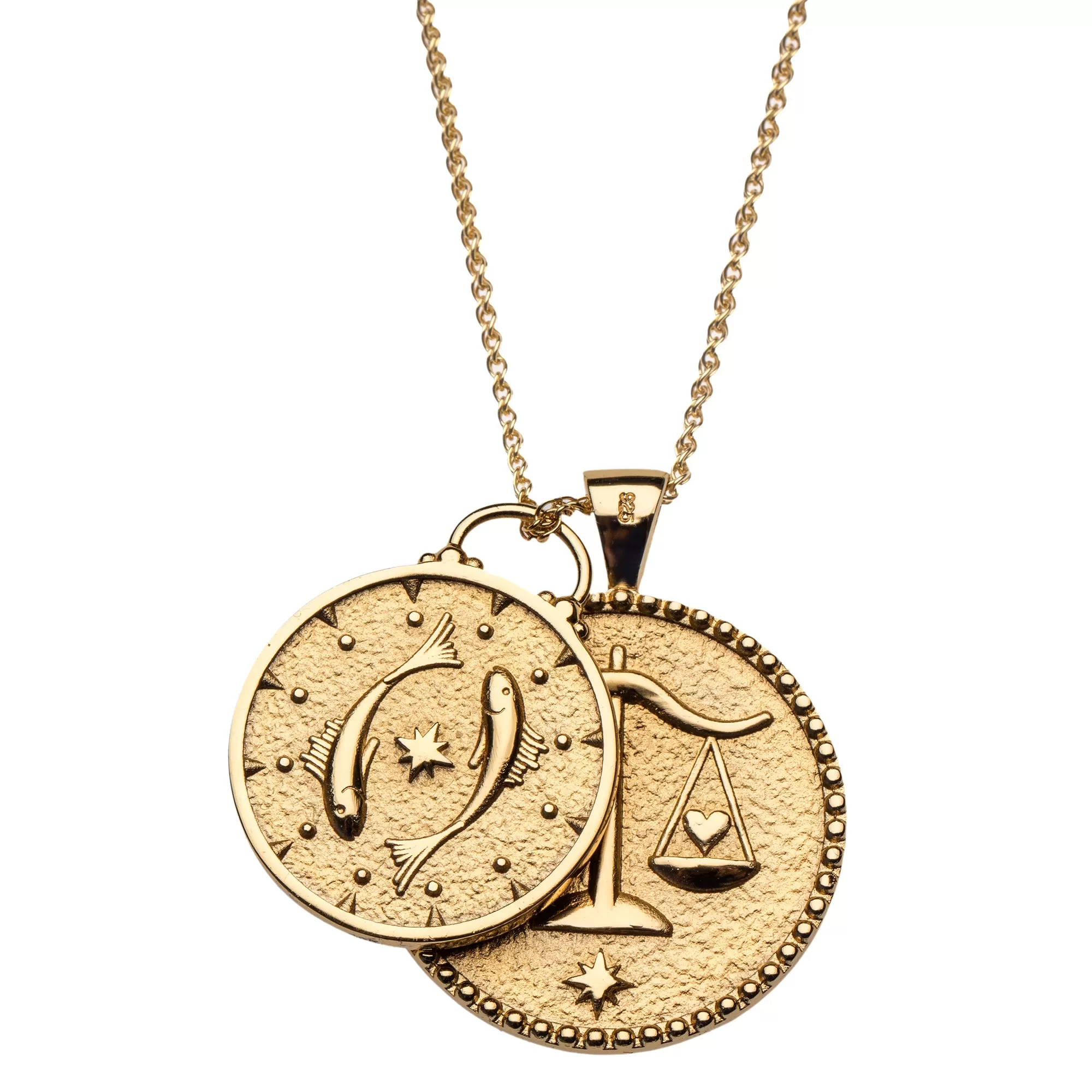 PISCES JW Zodiac Pendant Coin - Feb 19 - Mar 20